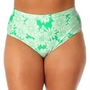NWT California Waves Plus Printed High Waist Swim Bottoms 2X